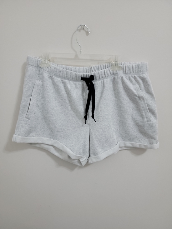 PINK Victoria's Secret Pants - PINK Victoria's Secret Light Gray Athletic Shorts with Black Drawstring XL EUC